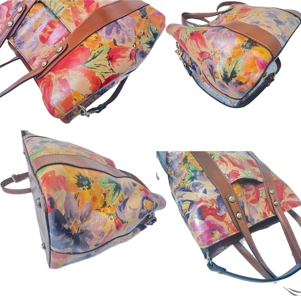 Patricia Nash Darby Medium Leather Tote Bag Purse Rain Forest - Picture 5 of 8